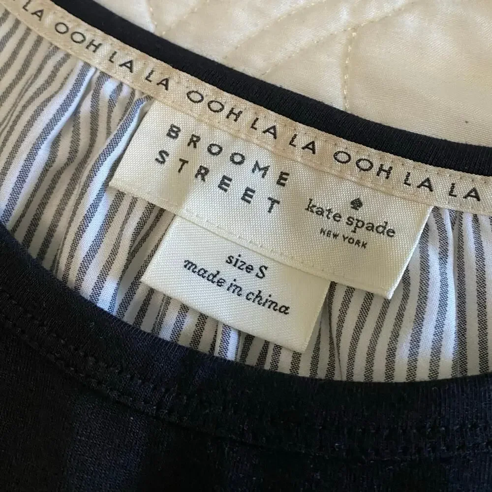 Kate Spade Broom Street Mixed Media Blouse Women Size Small Preppy Office casual